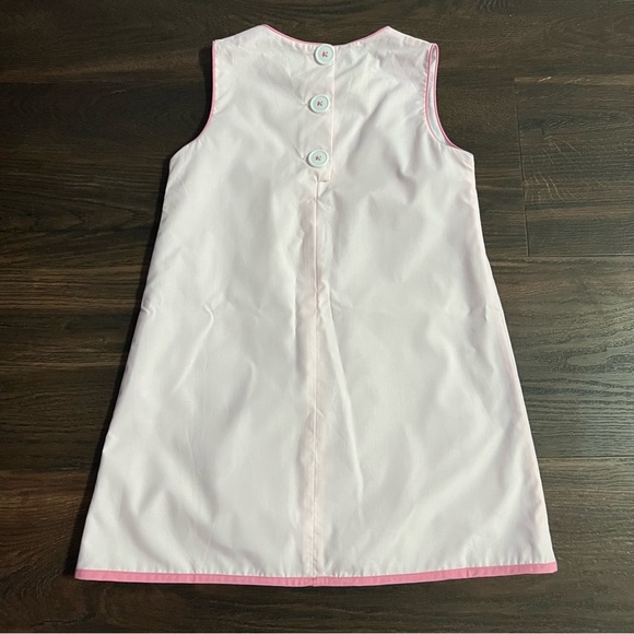 Annie Apron Dress Palm Beach Pink with Hamptons Hot Pink & Apple Applique 7 - Picture 5 of 5